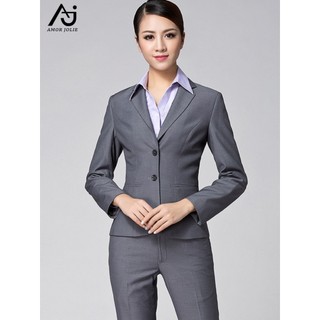 Terno Formal feminino terno profissional high-end cinza temperamento high-end entrevista terno feminino gerente vendas W
