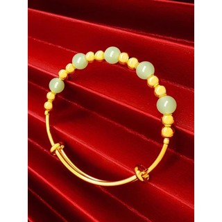 Simulação vietnã areia ouro Jade transferência contas Push-Pull pulseira temperamento moda imitação de ouro banhado a ou