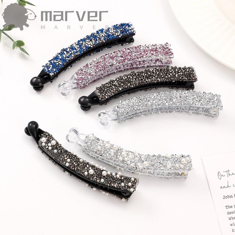 Clipe De Banana Com Strass MARVER , Garras De Cabelo De Cristal Para Mulheres E Meninas Em Cores Doces , Suporte De Rabo em Oferta na Shopee