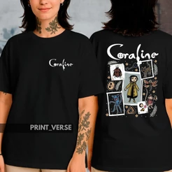 Camiseta Unissex Coraline e Mundo Secreto Fantasia Aesthetic Infantil Estampa Filme