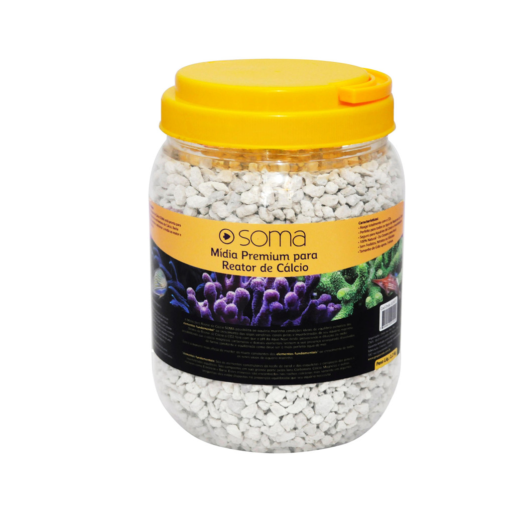 MIDIA PARA REATOR DE CALCIO SOMA PREMIUM GRANULOMETRIA 3 - 6mm  2,2KG