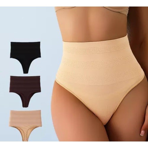 Cinta Calcinha Alta Compressão Lingerie Fio Duplo Modeladora Seca Barriga Realça Bumbum