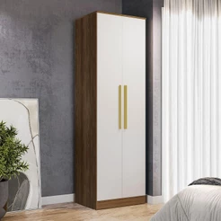 Guarda-Roupa 2 Portas Kappesberg Adapt Nogueira/Branco
