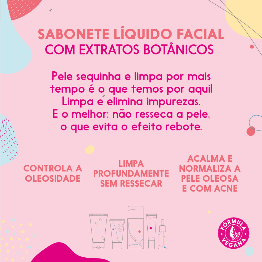 Sabonete Liquido Facial Skin Care Maquiagem Vegano Limpa Controla Oleosidade Ricca — imagem 2 de 2