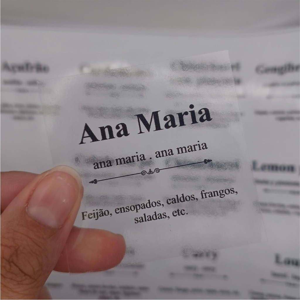 Kit 48 Adesivos Estilo Dicionário para Potes de Temperos | 5,5x5,5cm