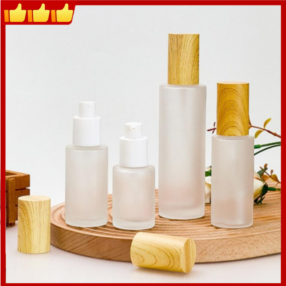 Pulverizador Líquido 20/30/50/100ML Recarregável Névoa Fina Spray De Vidro Fosco Madeira Frasco De Para Fragrância Ambie