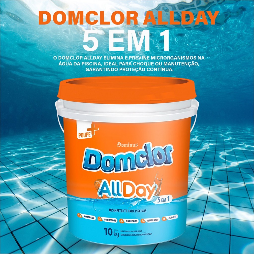Cloro 5 Em 1 Balde Piscina Mata Algas Cloro Piscina Trata Água verde Ultra Rapido Cloro Granulado