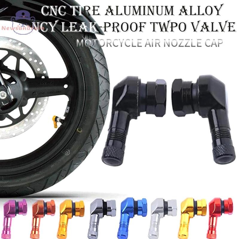 newsandrain 2 Pçs/Set Hastes De Válvula De Motocicleta Aro Ângulo De 90 Graus Liga De Alumínio Roda Pneu Tampas Tubeless em Oferta na Shopee