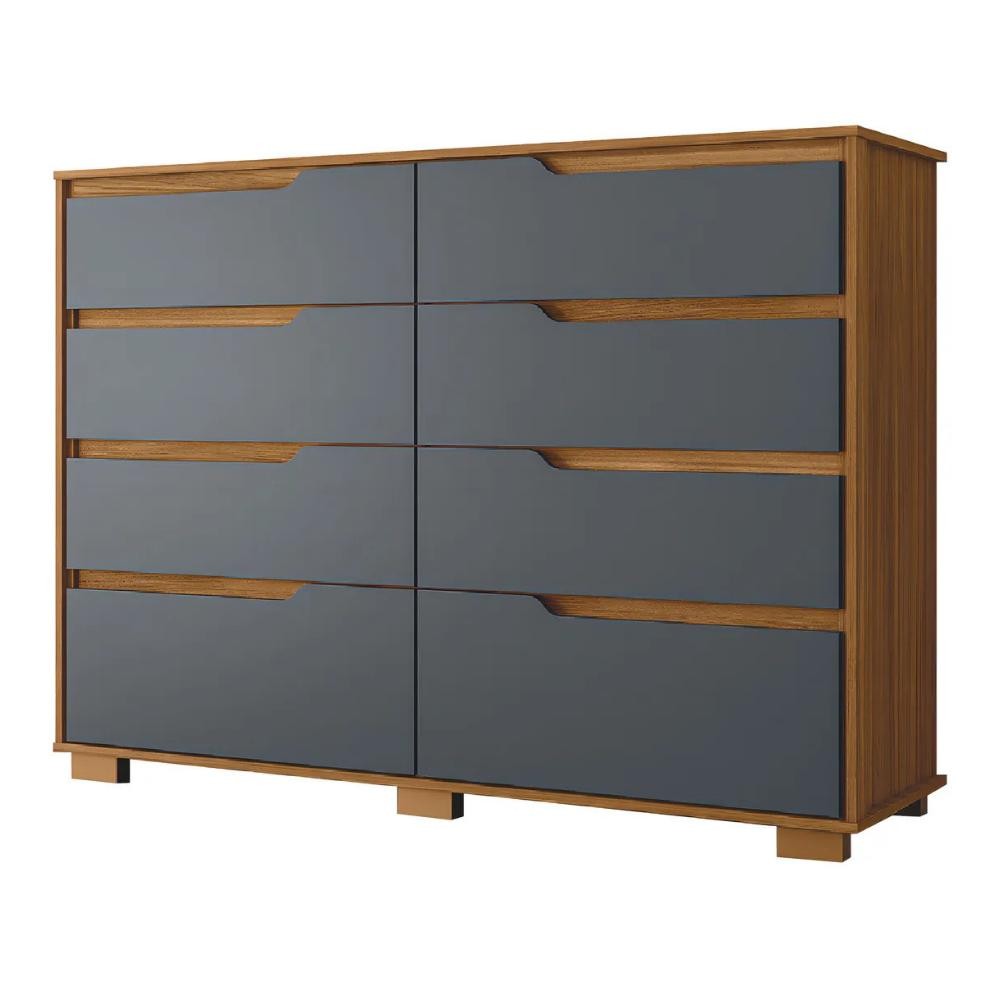 Cômoda 8 Gavetas Geórgia Freijó/Cinza Moval em Oferta na Shopee