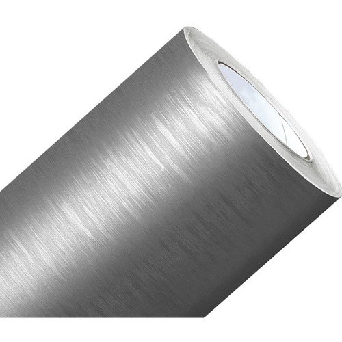 vinil adesivo Decorativo Aço Escovado Prata,9mtX60cm,para envelopamento de geladeira fogão moveis