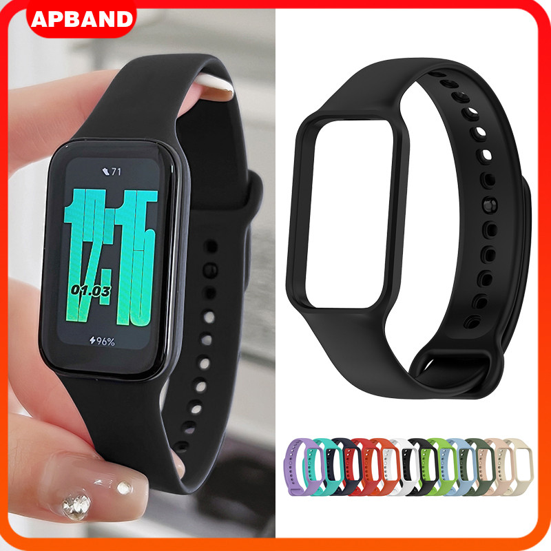 Pulseira+Capinha Capa Para Relógio Smartwatch Xiaomi Mi Band 8 Active/Redmi Watch 2 Strap Case Suave Silicone Esporte