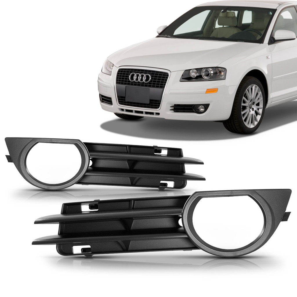 Par Grade Moldura Milha Audi A3 Sportback 2007 2008 Com Furo