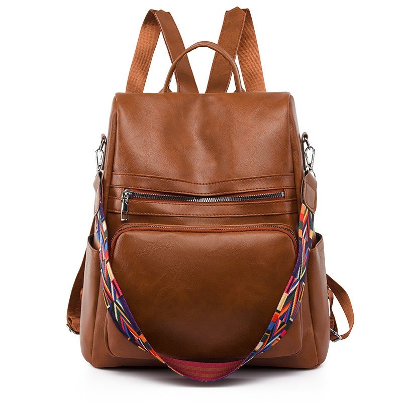 Mochila feminina grande capacidade à prova d’água, antifurto, estilo minimalista, com alça de mão – ideal para viagens