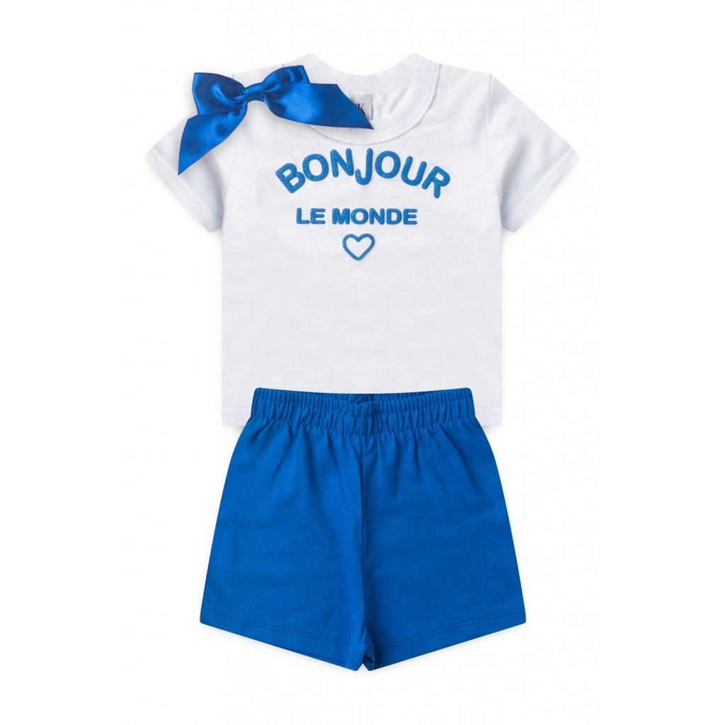 Conjunto Infantil Feminino Bom Dia Mundo em Oferta na Shopee