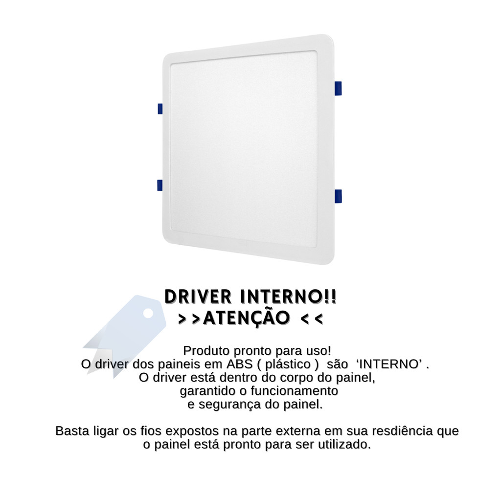 kit 3 Painel Plafon Quadrado Embutir 24w Play Bivolt 6500k 4000k 3000k Blumenau Iluminação