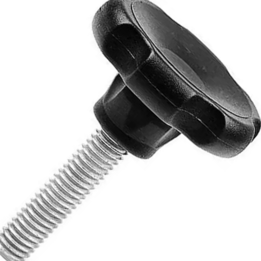 Kit com 6x Manípulos Trava Macho M6 X 50mm Aço Zincado M6x50 Termoplástico