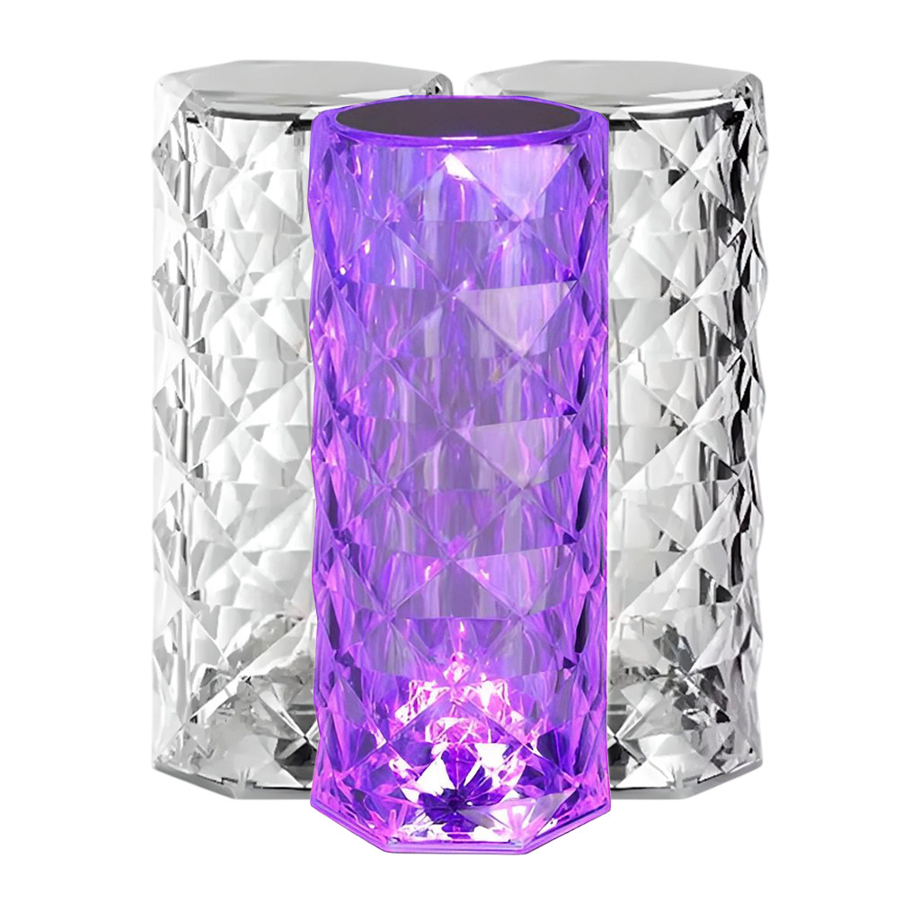 Luminária Mesa Cristal  LED 16 Cores Luz Projetor Controle  Remoto Touch  Diamante Quarto  USB Festa