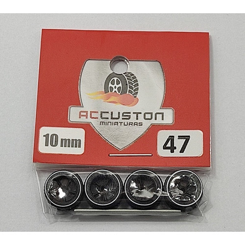 Rodas com pneu de borracha Para Customização de Hot Wheels Matchbox e Miniaturas 1/64  Ac Custon  10 mm modelo 47