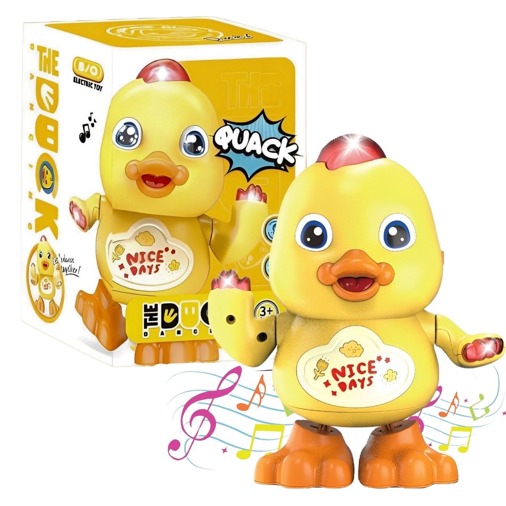 Pato Dançante Brinquedo Musical Dança Anda Mexe Luz Castela em Oferta na Shopee