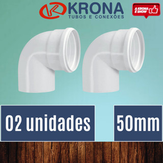 PCT 02 Unds Joelho 50mm Branco cotovelo Esgoto 90 graus - Krona em Oferta na Shopee