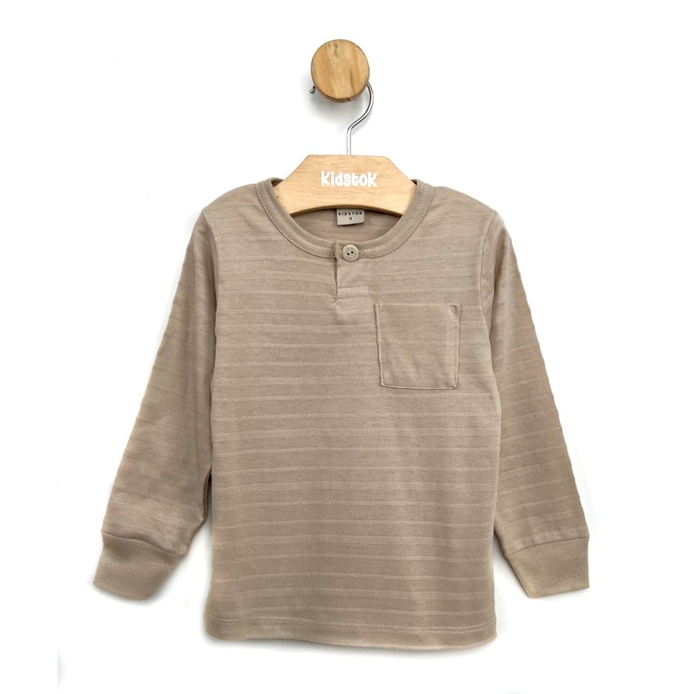 Camiseta Menino Malha Texturizada Botão - Kidstok em Oferta na Shopee