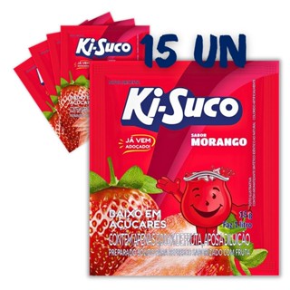 Caixa 15un Refresco Em Pó 15G Morango Ki-Suco ( Para 1L) em Oferta na Shopee