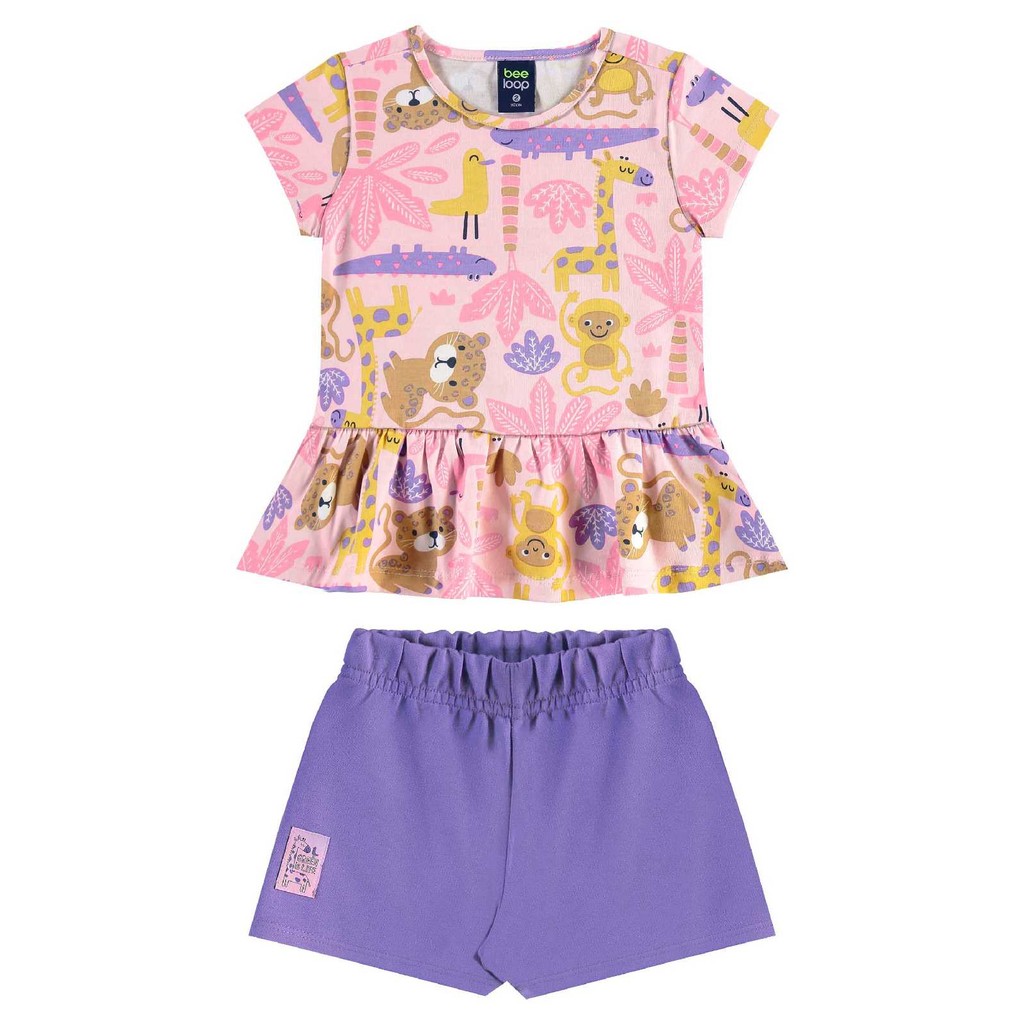 Conjunto Blusa e Short para Menina Bee Loop em Oferta na Shopee