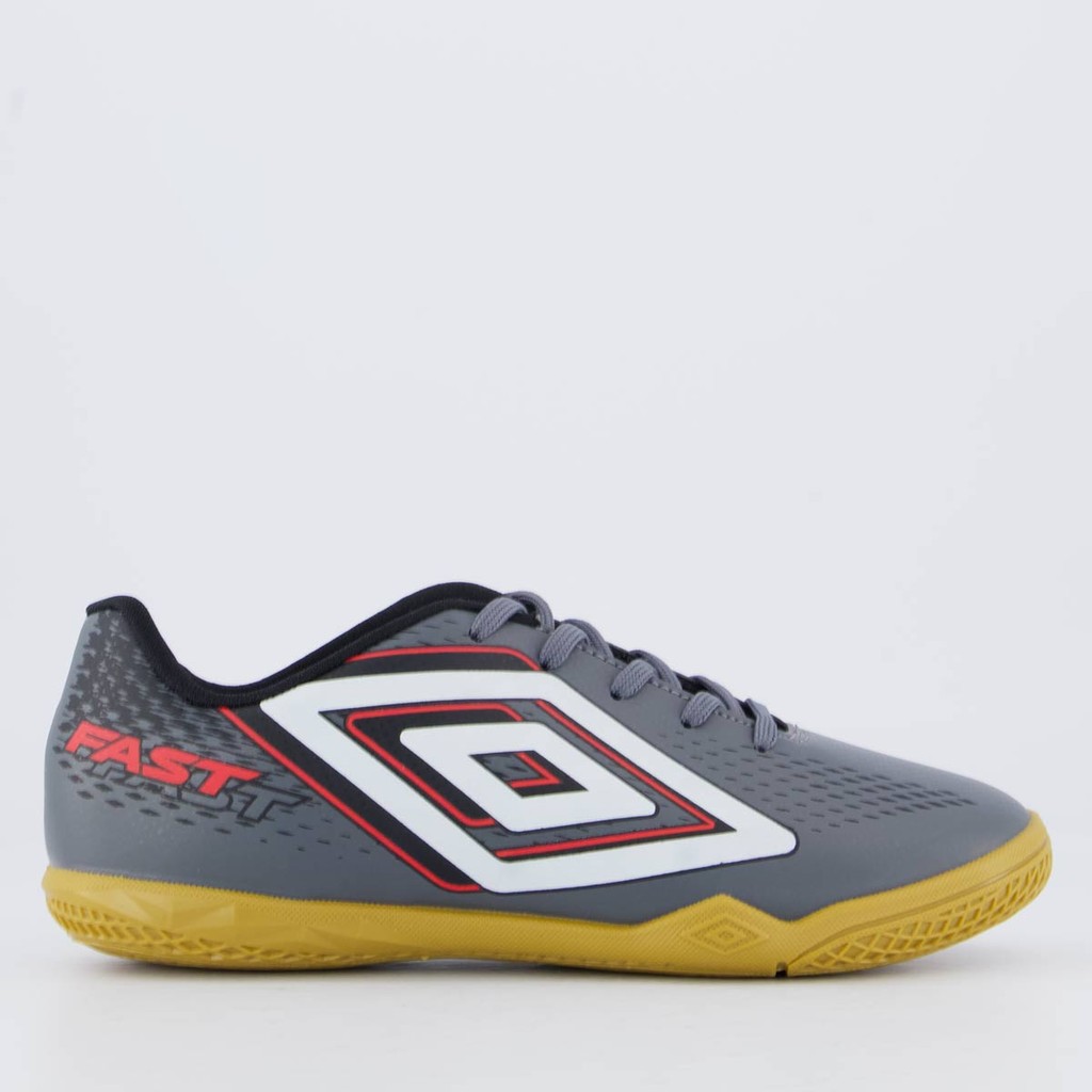 Chuteira Umbro Fast II Futsal Juvenil Cinza em Oferta na Shopee