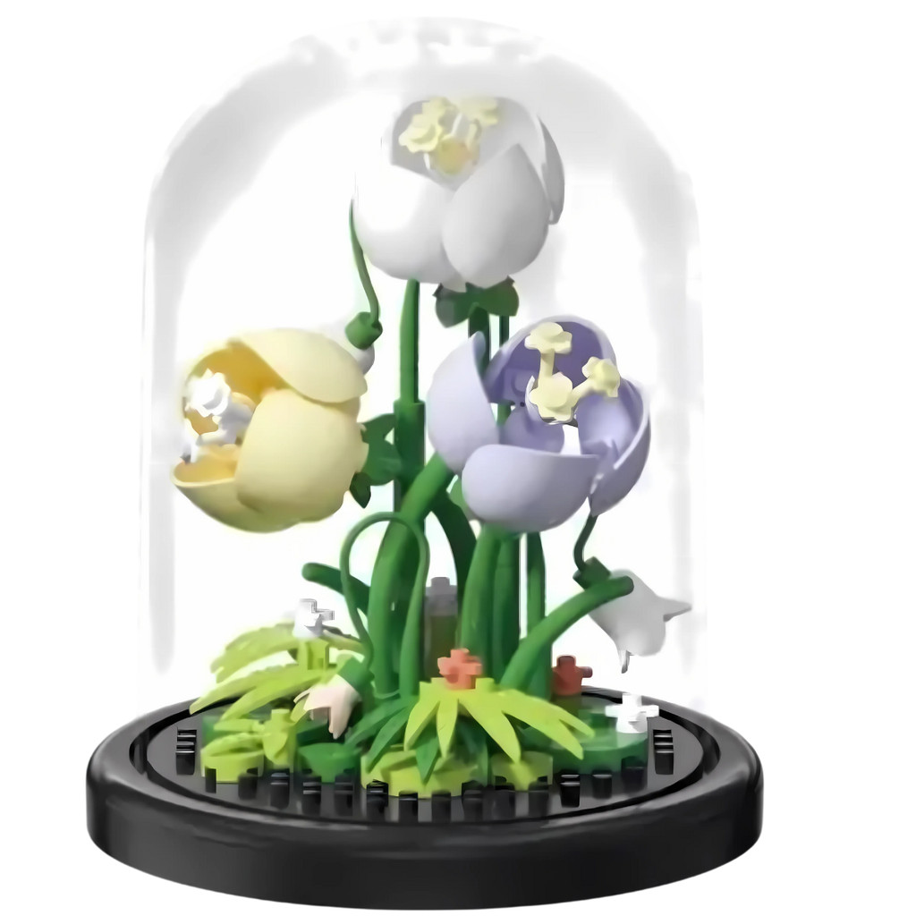 Blocos de Montar Decorativos Flor Tulipas na Cúpula - Castela
