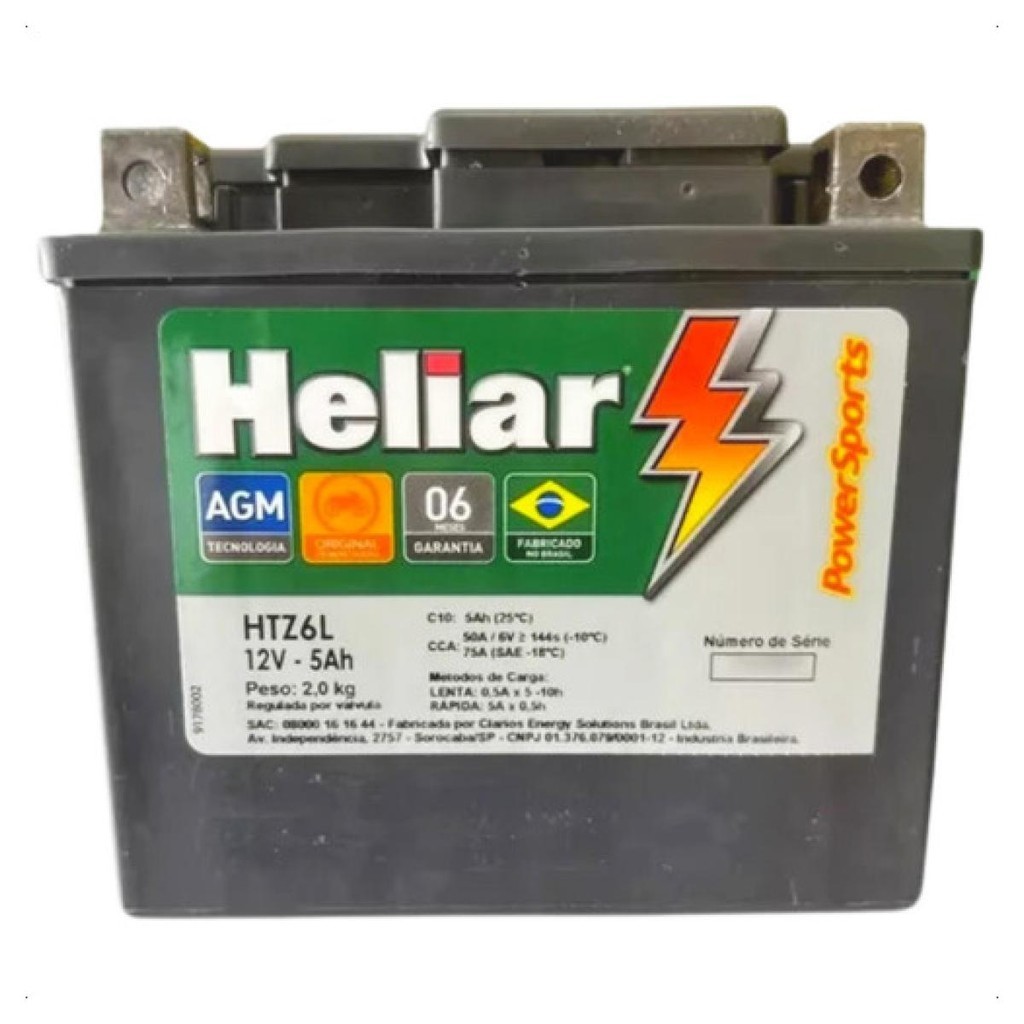 Bateria Htz6 Original Honda Cg Titan Fan 125 150 160 Start em Oferta na Shopee