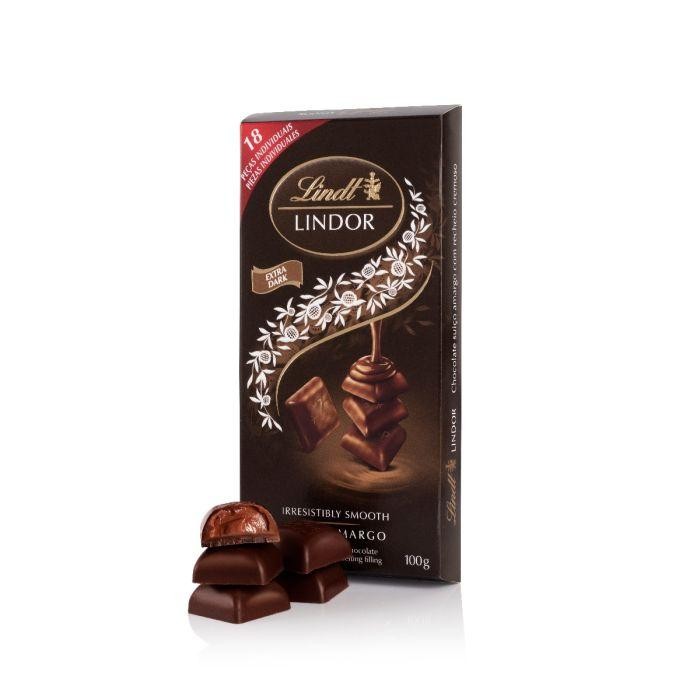 Barra de Chocolate Lindt Lindor Singles Amargo 60% 100g em Oferta na Shopee