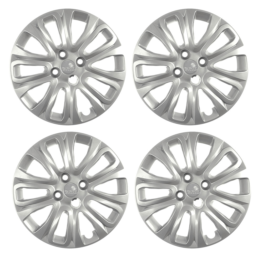 Jogo 4 Calotas Roda Aro15 Prata Com Emblemas Punto 2015/2016 em Oferta na Shopee