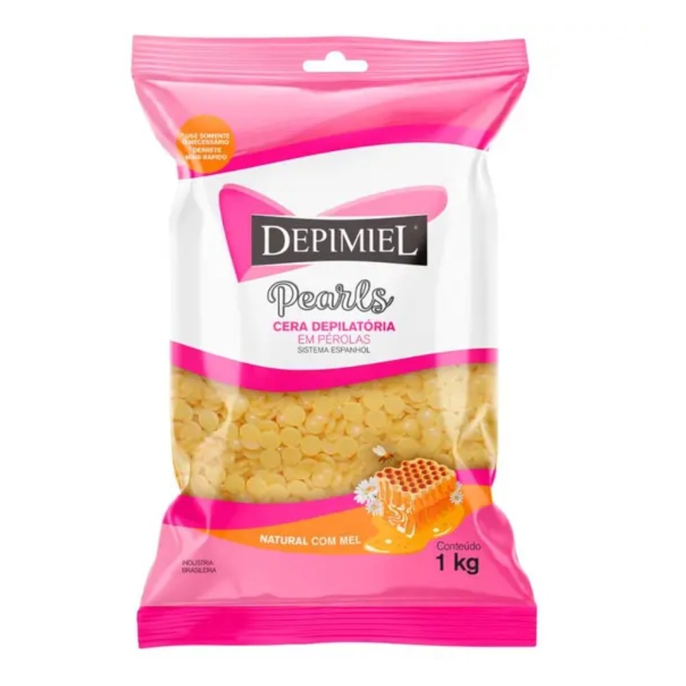 Cera Depilatória Depimiel Natural Com Mel Em Pérolas 1kg