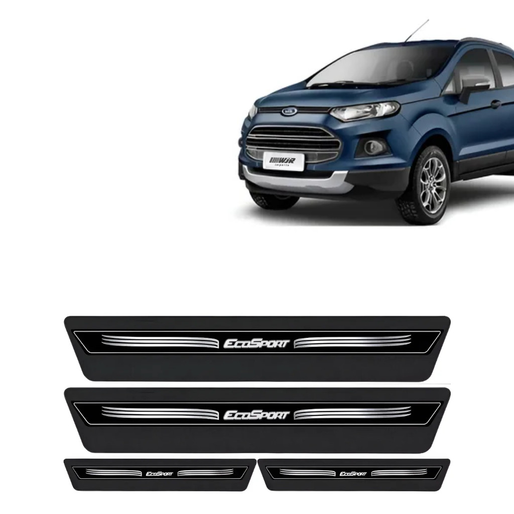 Kit 8 Peças Adesivo Soleira Proteção Porta Ford Ecosport Preto