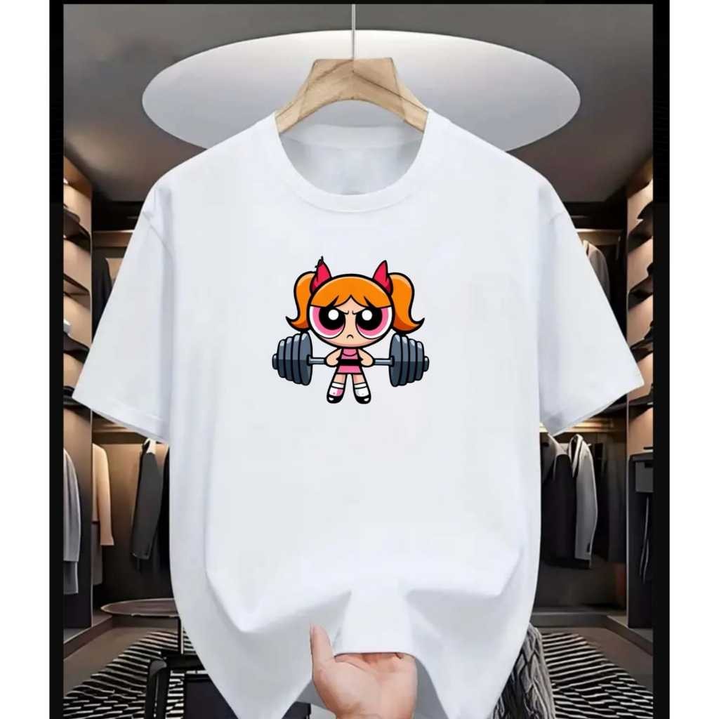 Camiseta Feminina Academia Treino Crossfit Menina Fofa Poderosa 100% Algodão