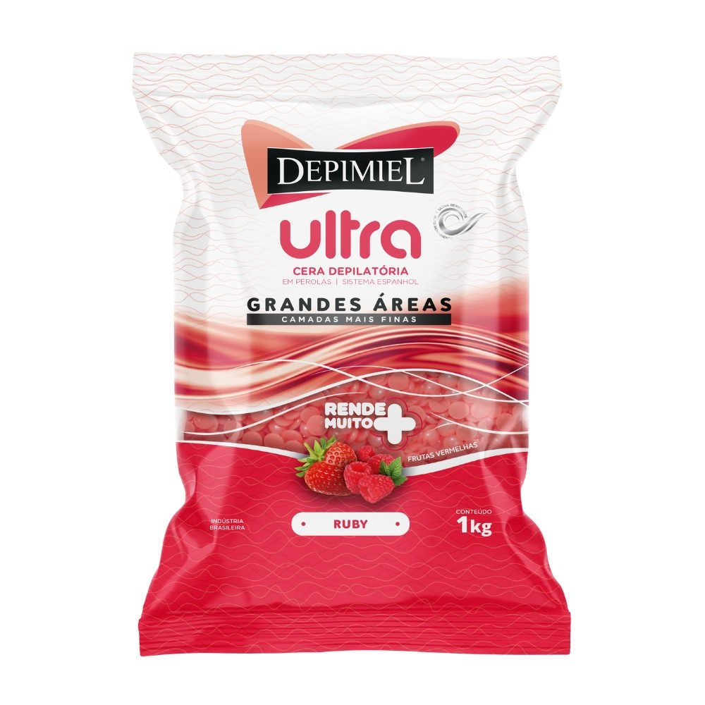 Cera Pérola Ultra Depilação Frutas Vermelhas Depimiel 1kg em Oferta na Shopee