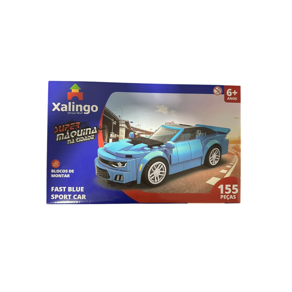 Xalingo Bloco Super Maquina Cidade 155 Pcs Fast Blue Car