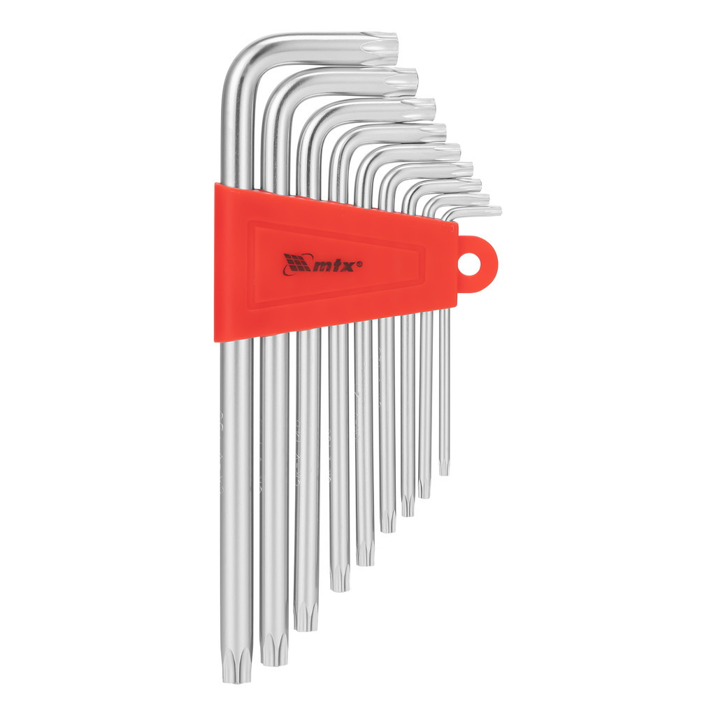 JOGO DE CHAVE TORX LONGA, ACABAMENTO ACETINADO, CROMO VANADIO, T10-T50, 9PCS // MTX em Oferta na Shopee