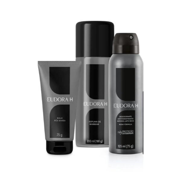 Combo Eudora H [ 3 Itens ] Espuma de Barbear 200ml + Balm Pós Barba + Desodorante Aerosol