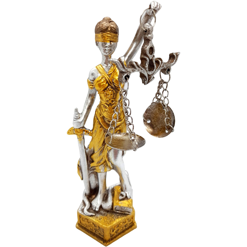 Estátua Dama Da Justiça Têmis Deusa 15cm Símbolo Do Direito
