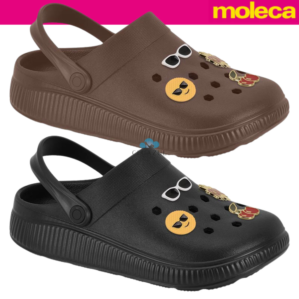 Babuche Clog Chinelo Moleca Feminino Conforto Emoji Pins Bottons Casual Leveza Dia a Dia em Oferta na Shopee