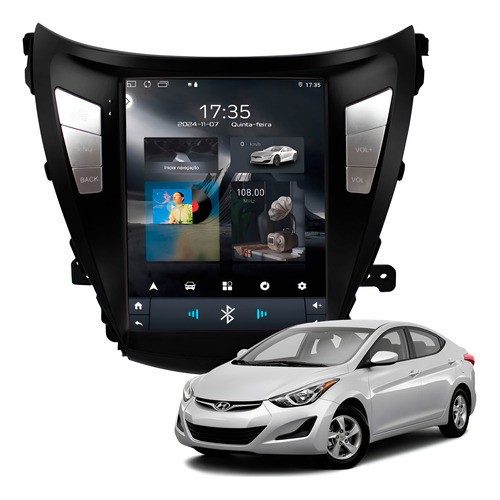 Imagem Multimídia Tesla Adak Play Elantra 2014 A 2016 2+64gb Carplay Android Gps Bluetooth Qled 9.7p
