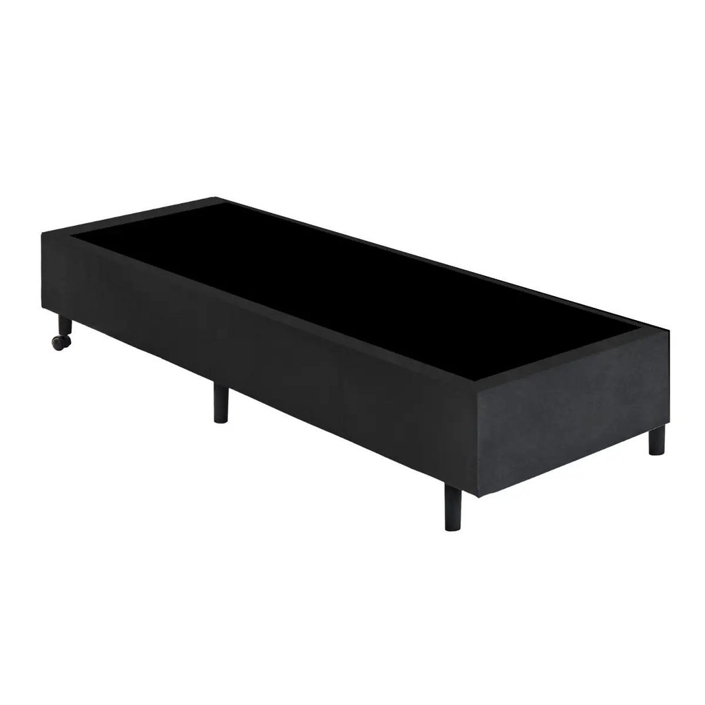 Base Box New Vip Suede Veludo 27x79x198 Preto Gazin