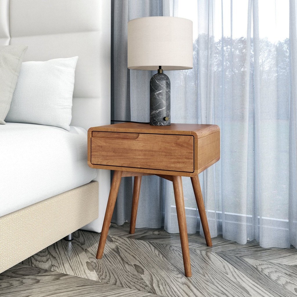 Mesa de Cabeceira Direita com Pés Kairos Champagne em Oferta na Shopee