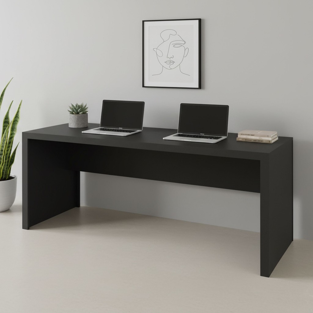 Escrivaninha Mesa Escritório 163cm ME4109 Preto em Oferta na Shopee