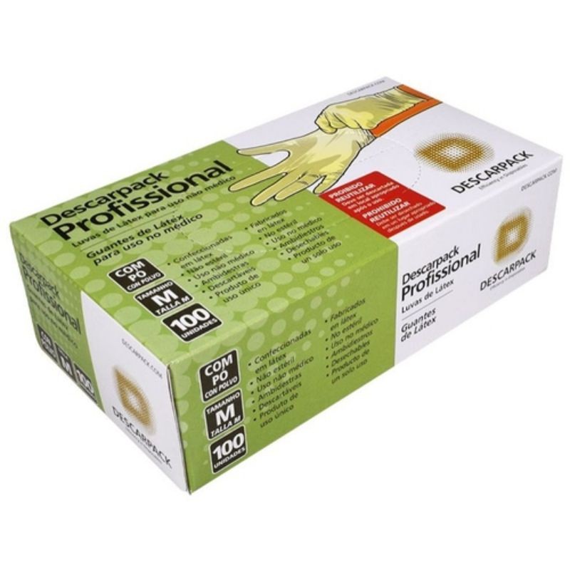 Luva Látex Descartável Com Pó Caixa PP, P, M, G (C/ 100 UN) em Oferta na Shopee