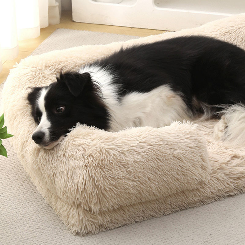 Sofá-Cama De Pelúcia Macia Para Cachorro , Ortopédica Animais De Estimação Com Capa Removível Lavável E Fundo Antiderrap