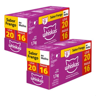 Ração Úmida Sachê Whiskas Frango 2 Caixas Com 20 Unidades De 85g em Oferta na Shopee