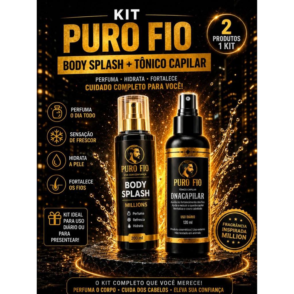 Body Splash Million 200ml Colônia Masculina - Puro fio - Envio imediato