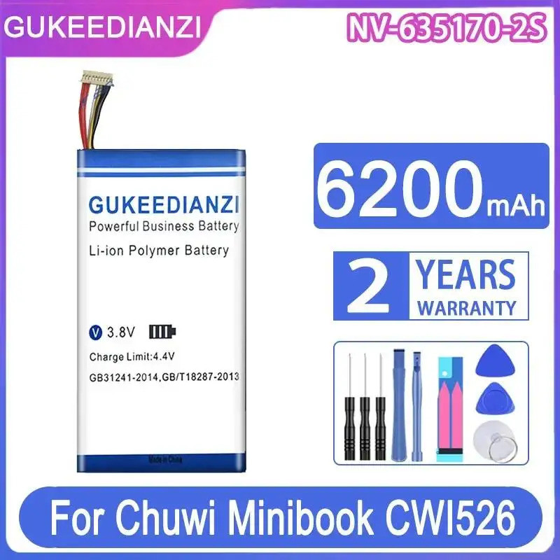 Bateria De Tablet 6200mAh Para Chuwi Minibook CWI526 NV-635170-2S Com Fonte De Alimentação Confiável De Estrutura , Bom